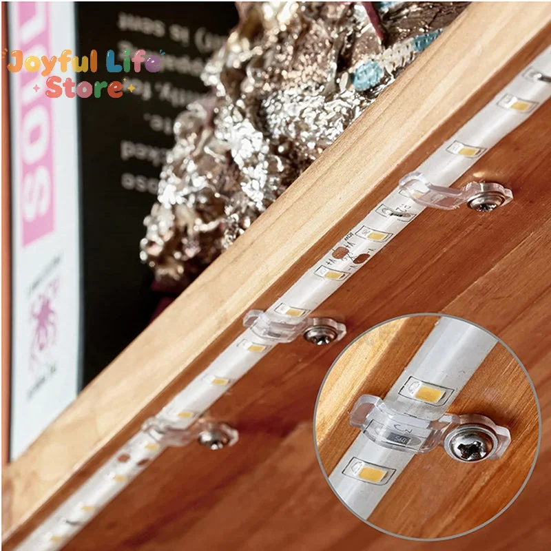 Hot 50Pcs Mounting Brackets Clip Side Fixing Clips With Screws 10MM For 5730/5050/2835/3014 SMD LED Waterproof Strip Light