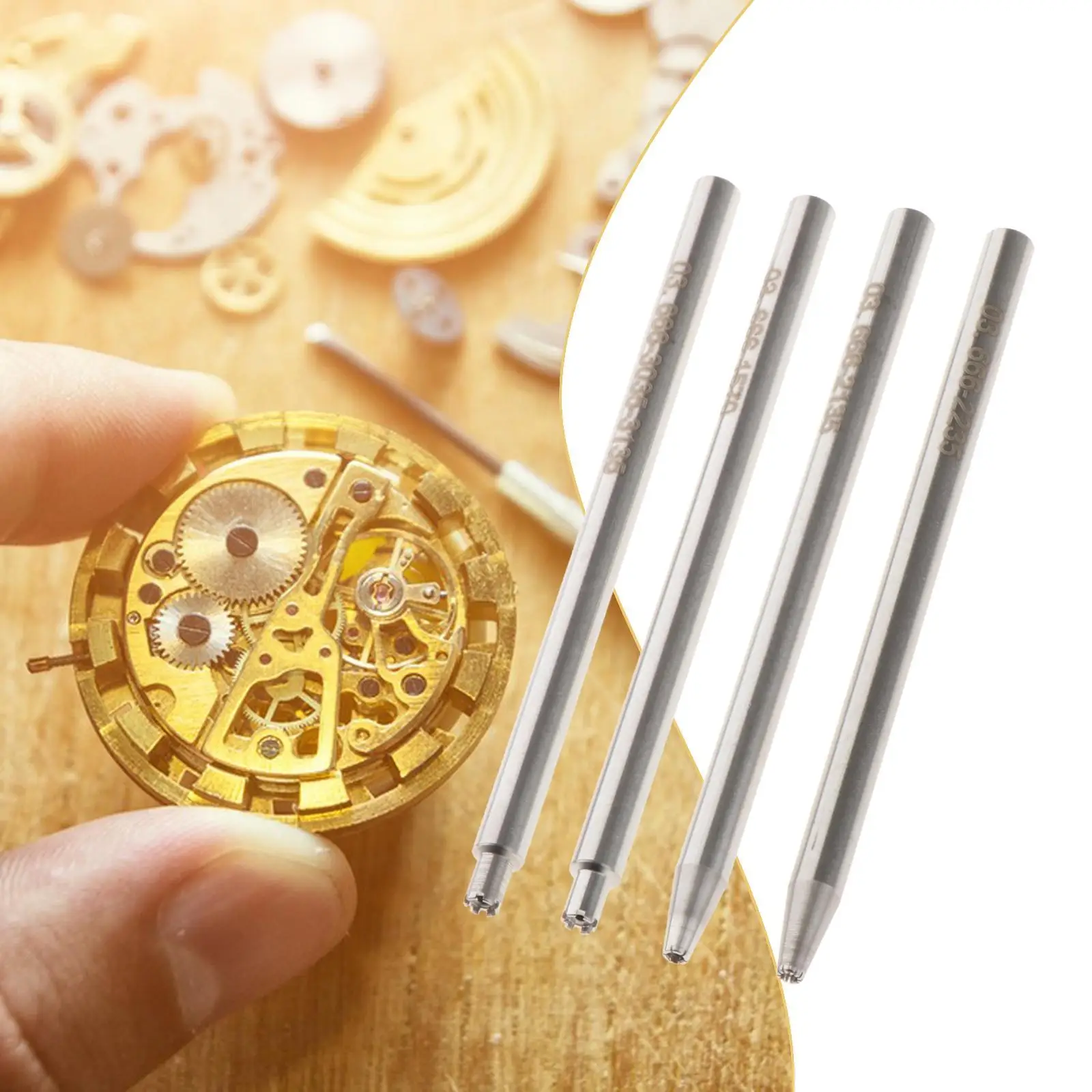 4x Watch Oscillating Rotor Weight Axle Punch Set Watch Repair Easy to Use Digital Electronics Portable Staking Punch for 3135