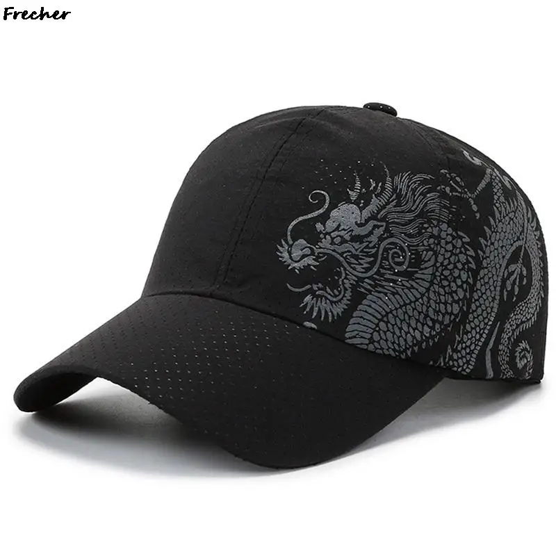 Dragon Pattern Visors Caps Summer Snapback Hats Breathable Sports Hat Unisex Cool Street Baseball Cap Lightweight Golf Gorras