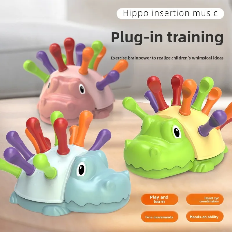 

Children's animal-shaped puzzle toys featuring hippopotamus and crocodile designs, designed for hand-eye coordination training a