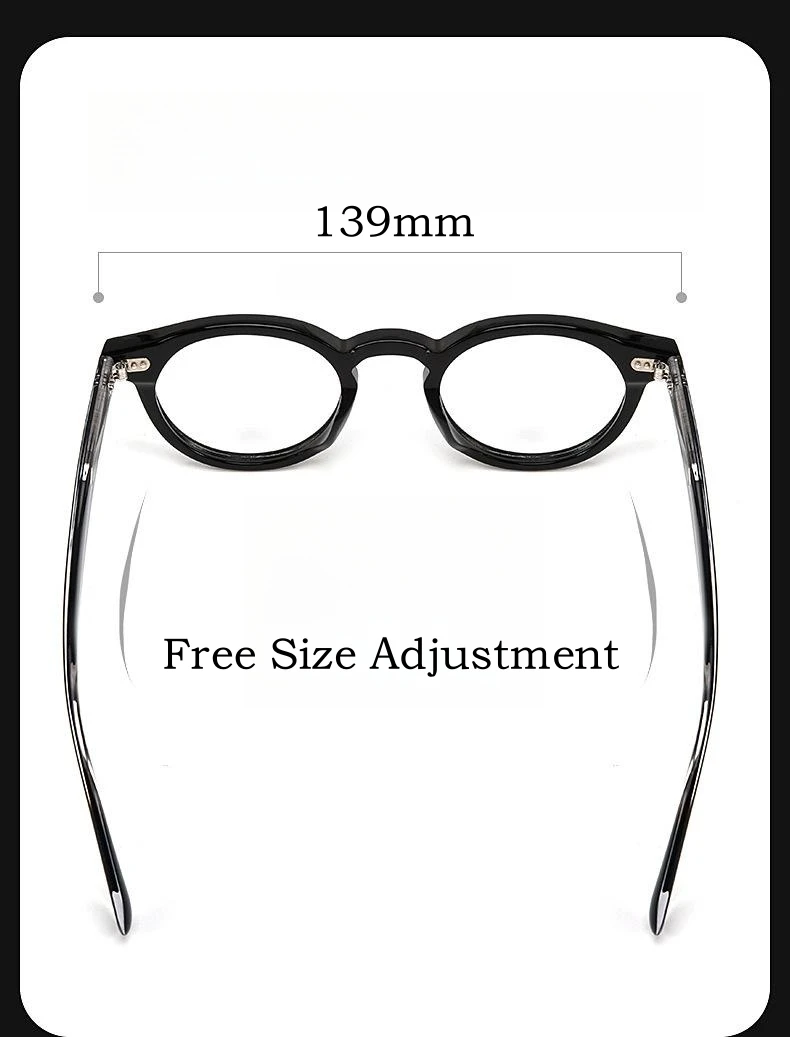 Yimaruili Modetrend Luxus High-End-Acetat Brillen Retro runde optische Brille Rahmen für Männer und Frauen kbt9861 – Detail 4