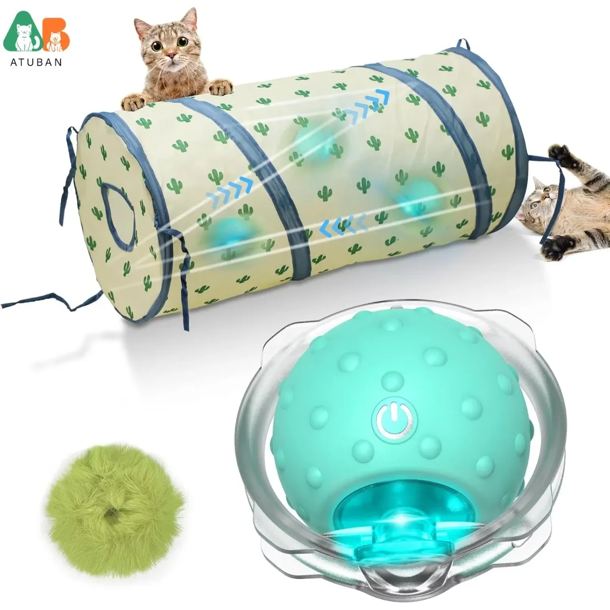 

Interactive Cat Toys Ball for Indoor Cats Fast Rolling in Tunnel,Motion Activate Cat Toy Chirping,Hide Seek Mouse Catching Toy