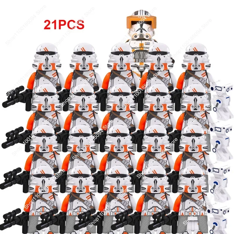 Hot Toys 21Pcs Star Wars Clone Troopers Building Blocks Wars Legion WM2032 Compatible Blocks Cody Rex Brick Wars Figures Toys