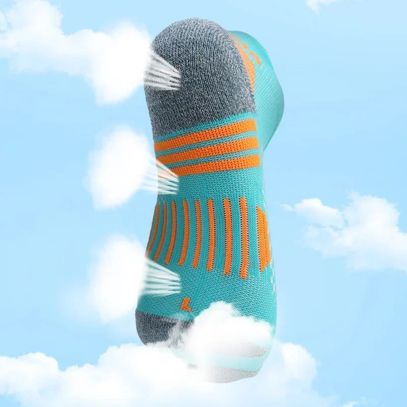 5/1Pairs Thickened Towel Bottom Running Socks Cotton Boat Socks Non-slip Deodorant Breathable Marathon Professional Sports Sock