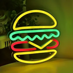 Get Your Business Noticed with a Hamburger Neon Sign for Wall Decor and LED Light-up Hamburg Lamp