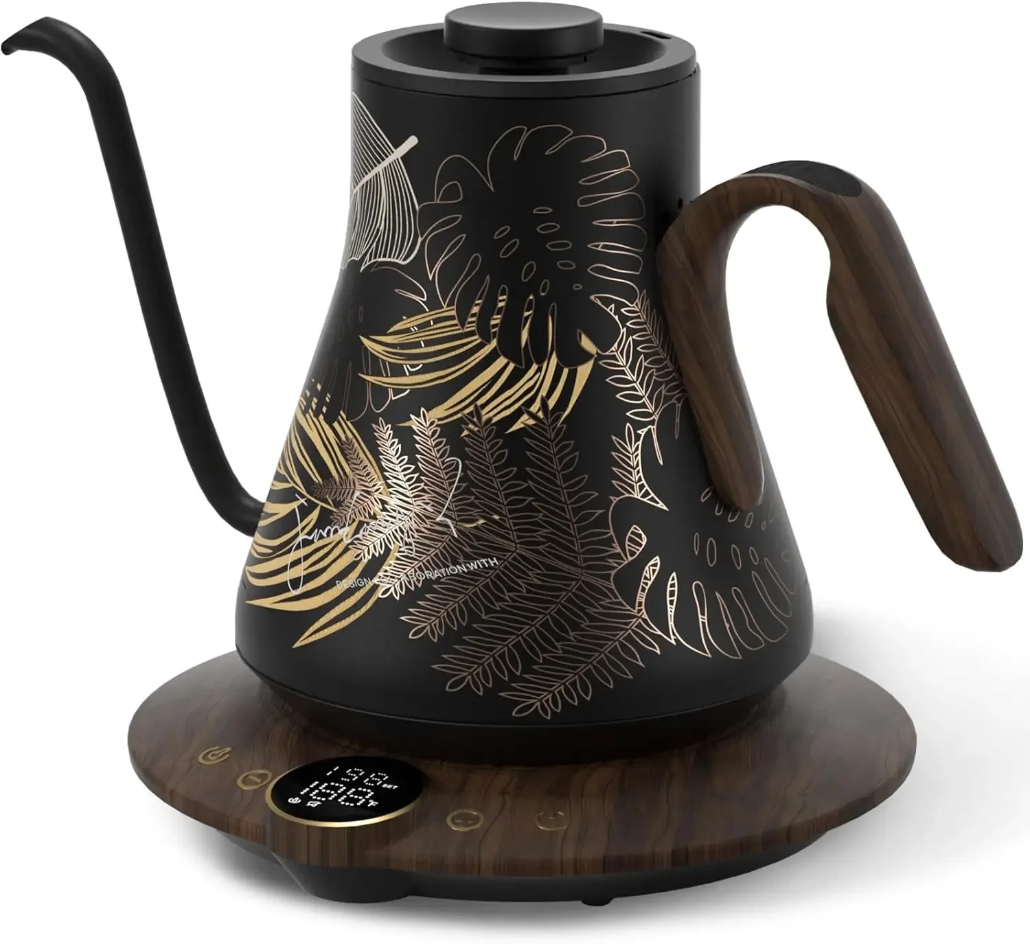 FLOW B9 Gooseneck Electric Kettle, Precise Temperature Control for Pour-Over Coffee & Tea Brewing, Stainless Steel Interior, Rap