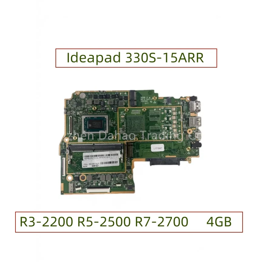 

For Lenovo Ideapad 330S-15ARR Laptop Motherboard With R3-2200 R5-2500 R7-2700 AMD CPU 4GB-RAM DDR4 Fully Tested