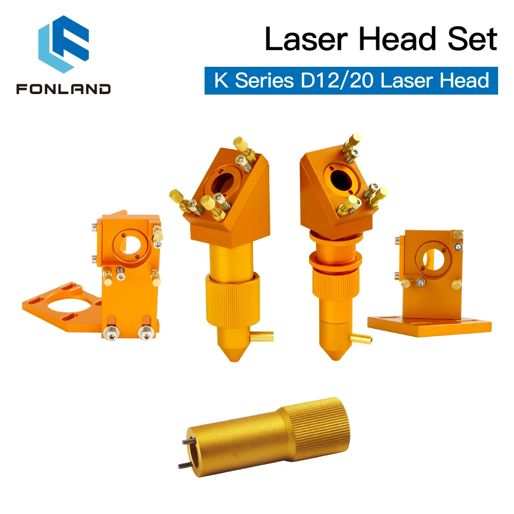 

Fonland K Series CO2 Laser Head Set D12/20 Laser Head Lens Dia.12/20mm Mo Mirror D20mm for K40 Laser Engraving Cutting Machine