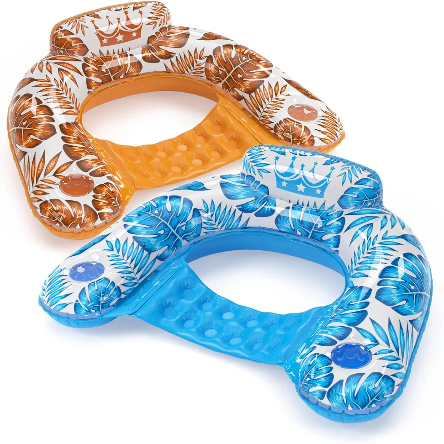 

Набор из 2 надувных кресел-плотиков для бассейна с подстаканниками, XL-размер, для взрослых, для вечеринок у бассейна