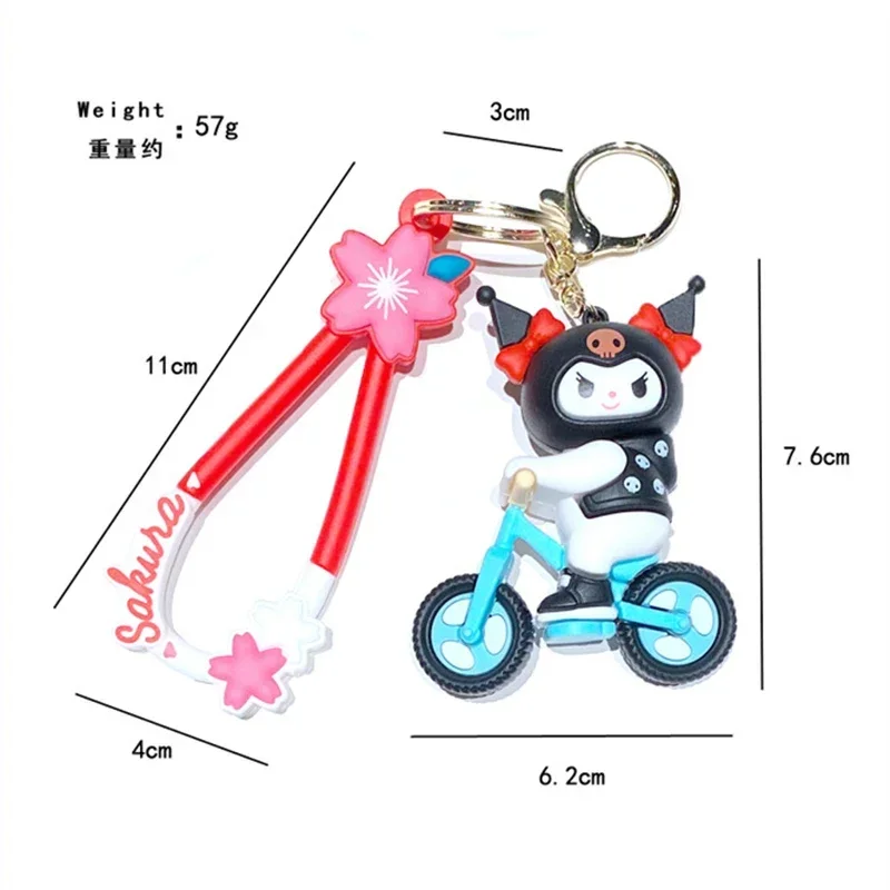 أنيمي الكرتون سانريو ميلودي مرحبا كيتي سينامورول كورومي الدراجات سيارة المفاتيح بنين بنات جميل حقيبة مدرسية كيرينغ قلادة #6