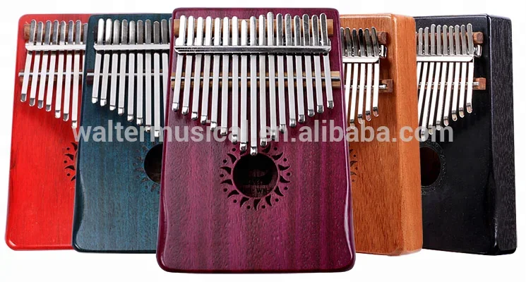 Walter fábrica personalizada al por mayor Kalimba pulgar Piano guardamanos de alta calidad instrumento Musical de caoba 17 teclas Kalimba