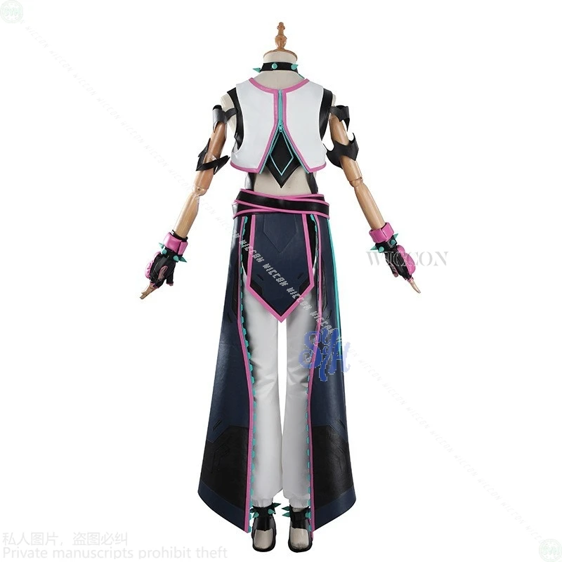 OWW Street Fighter 6 Han Juri Kiriko Cosplay Sexy Hot Pink Batter Uniform Jumpsuit Wigs Halloween - view 5