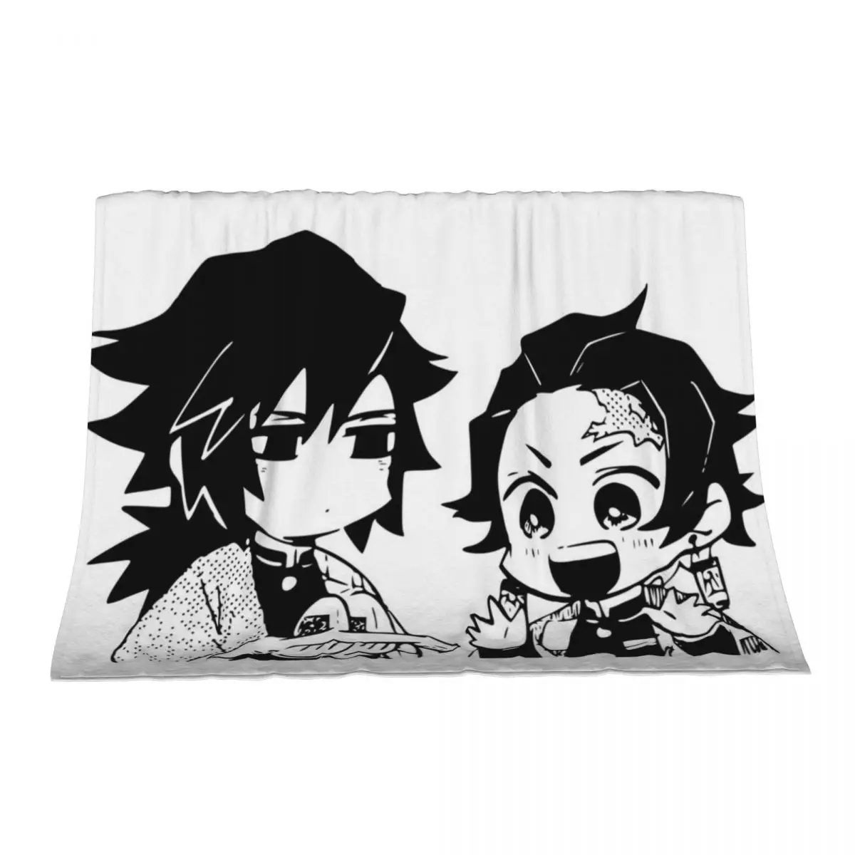 

Cute Giyu and Tanjiro Throw Blanket for winter Kid'S Moving Blankets
