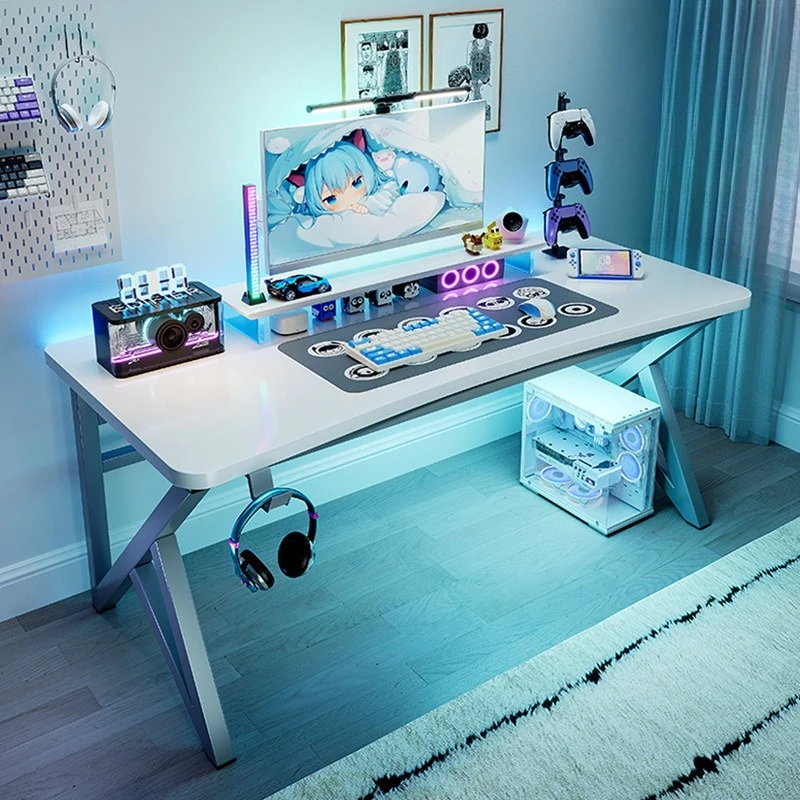 

White gaming table desktop home computer table modern simple desk workbench bedroom student writing