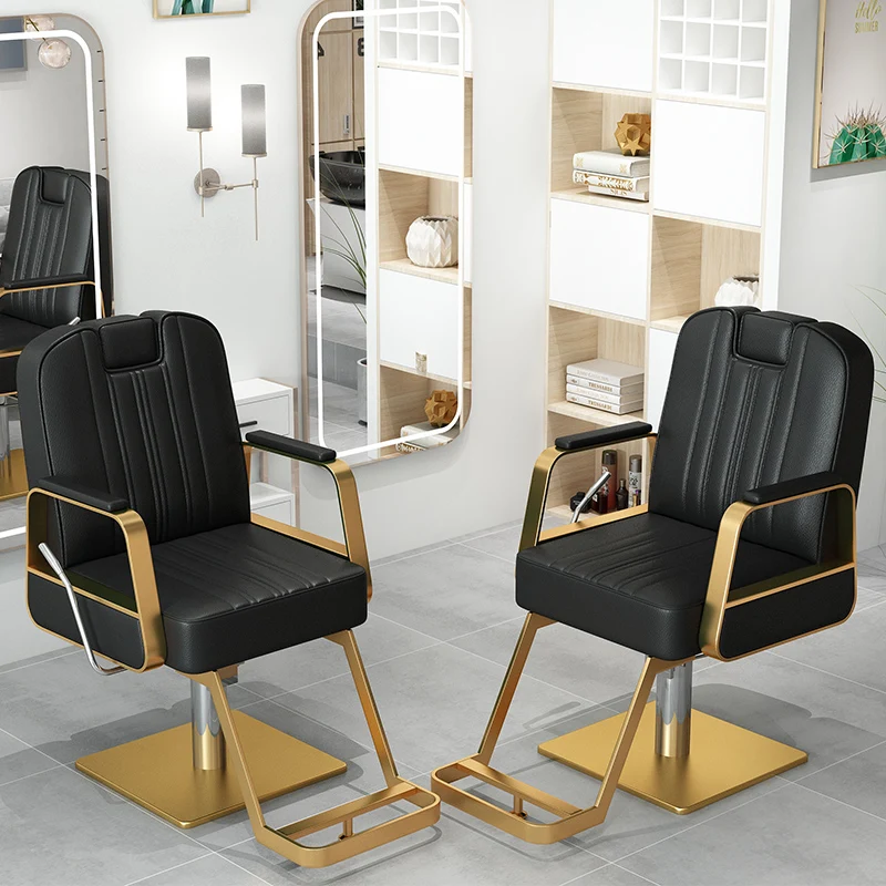 

Hair salon exclusive internet celebrity hair cutting chairs, beauty trendy shops can be folded down for hot dyeing