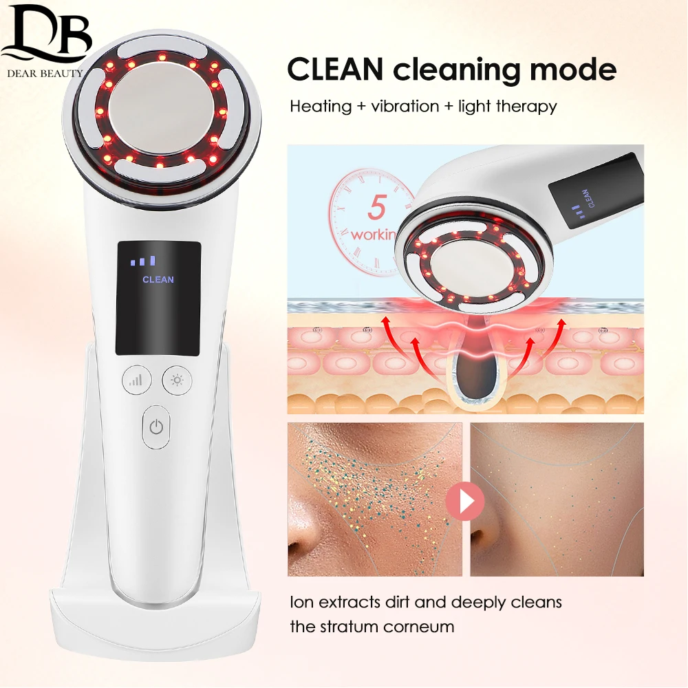 

EMS Face Massager Hot Cold Compress Slimming Double Chin Slimming Anti Wrinkle Microcurrent Face Lifting Clean Machine Skin Care