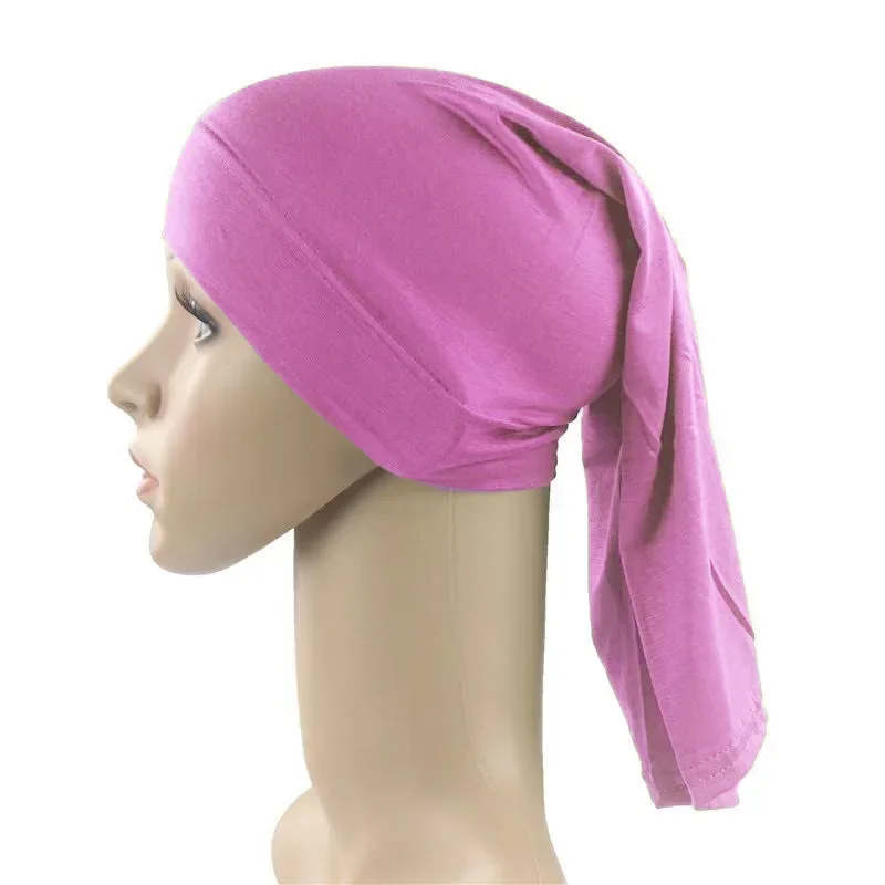 Muslimische Baumwolle Underscarf Cap Jersey Inner Hijab Hut Islam Hejab Headwrap Solide Stretch Kopfbedeckung Arabisches Kopftuch Baggy Bone Bonnet