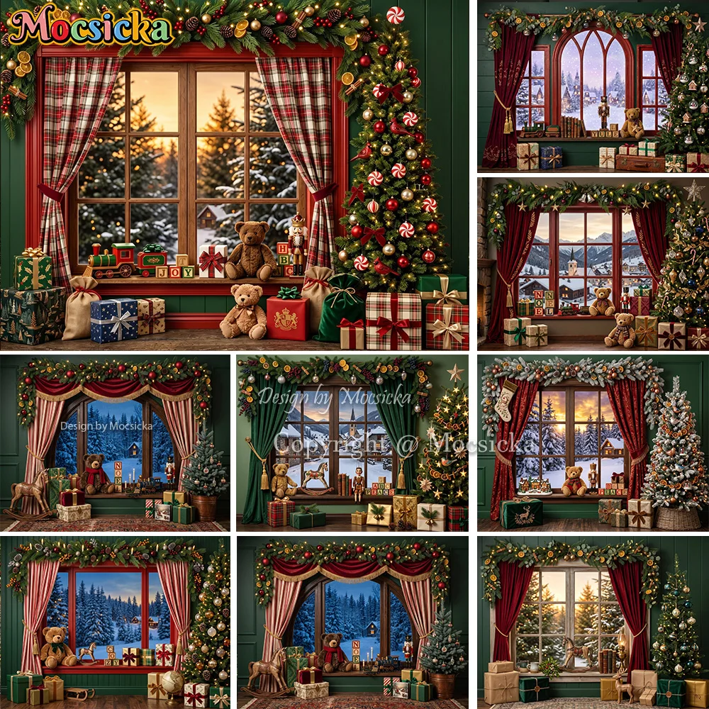 Toys Background For Kids - Mocsicka Sfondo Fotografico Natalizio con Orso,