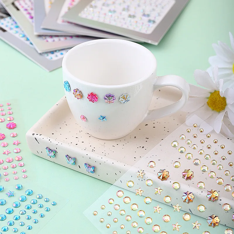 Teardrop Star Face Rhinestone Stickers Self Adhesive Crystal Gems for Kids Stage Makeup Party Decor