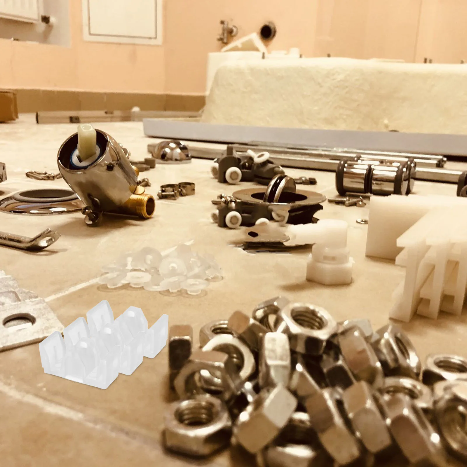 

6Pcs Anti Collision Block Pad Shower Door Bottom Guide Silicone Bumper Glass Sliding Door Stopper Anti Collision Block Pad