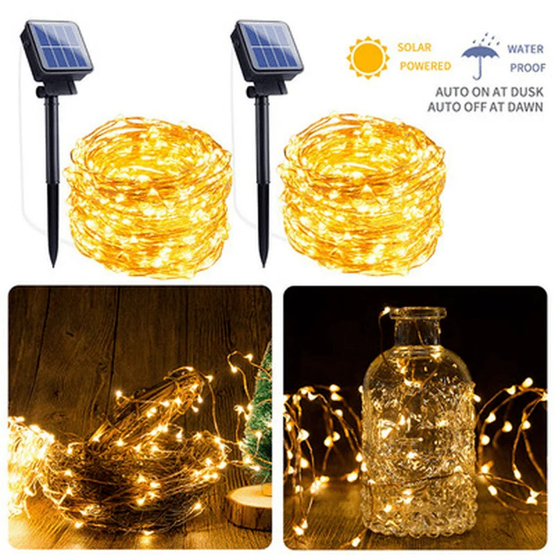 

Solar String Light LED Copper String Light Holiday Outdoor Christmas Yard Fairy Light Wedding Garden Decoration Lamp 12M/30M