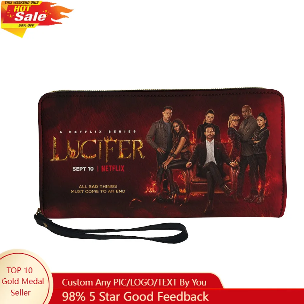 

Lucifer TV series Lucifer Morningstar Custom Wallet Purse Sprunki Mens Womens Zipper Long Wallets Double Print Wallet Gift Bag