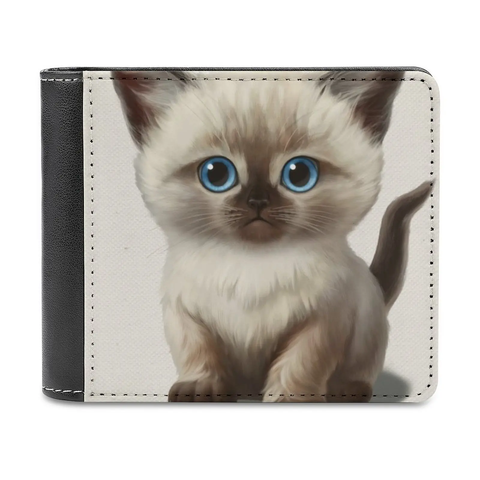 

Cataclysm-Siamese Kitten Classic Soft Men Wallets New Purse Credit Card Holders For Male Purses Men Wallet Kitten Cat Lovers