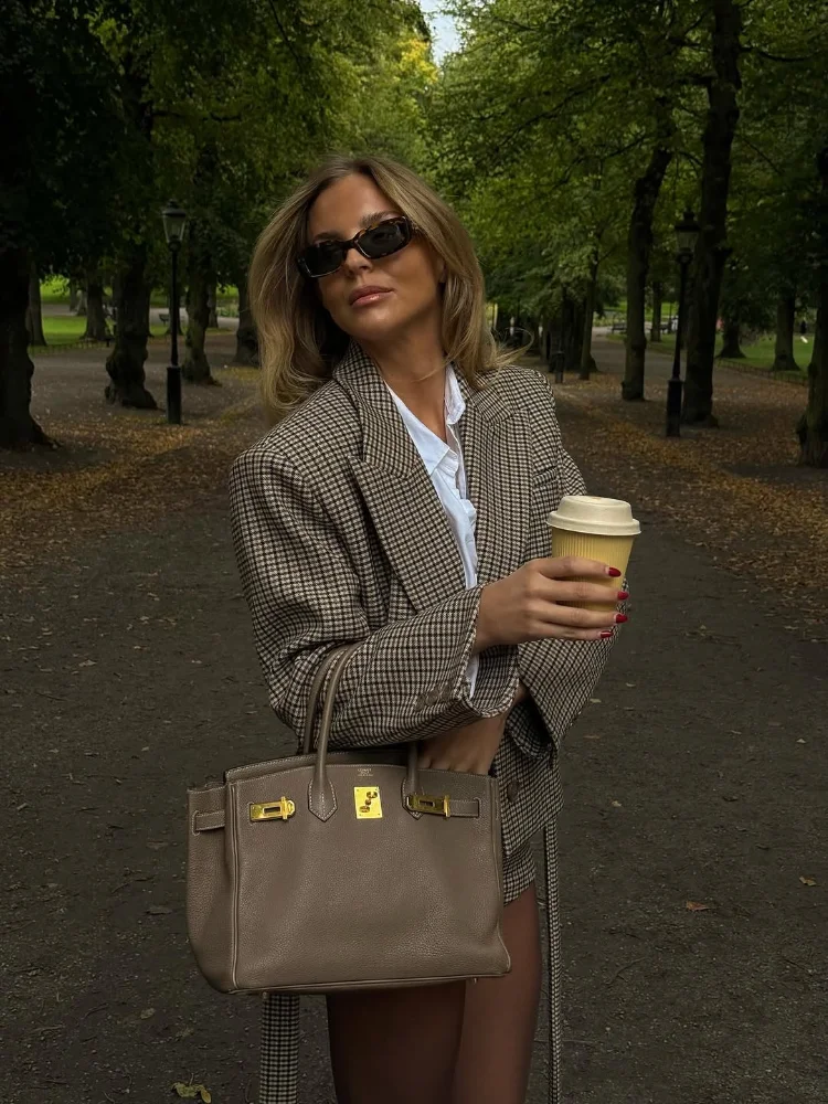 الرجعية فحص حزام سترة مجموعة تي شيرتات قصيرة للأطفال المرأة موضة كم كامل التلبيب أزرار جيوب السترة دعوى 2025 جديد تخفيف الشارع وتتسابق