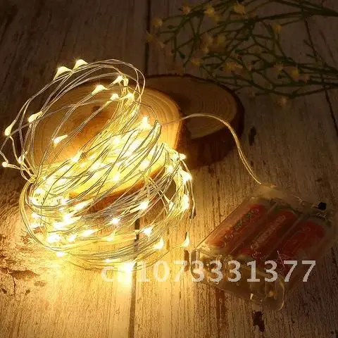 Copper Wire LED String Lights, Decorações de Natal para Casa, Decoração de Ano Novo, 1m, 2m, 3m, 5m, 10m, 2020, 2021