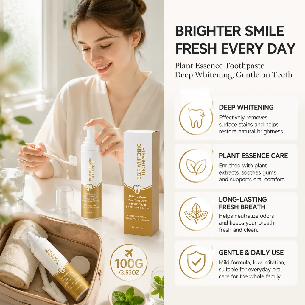 Pump Toothpaste Toothpaste Oral Care Fresh Breath Toothpaste Gentle Teeth Cleaning Plant Essence Toothpaste Daily Oral Care 100g