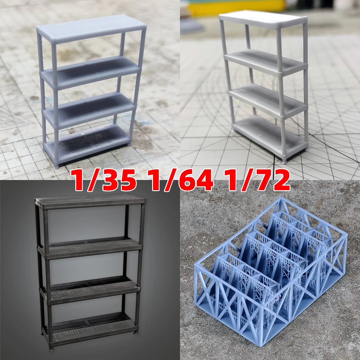 

Assembly plastic shelf goods shelves shelf warehouse shelf Building model Soft decoration diorama Scale model kit 1/72 1/64 1/35