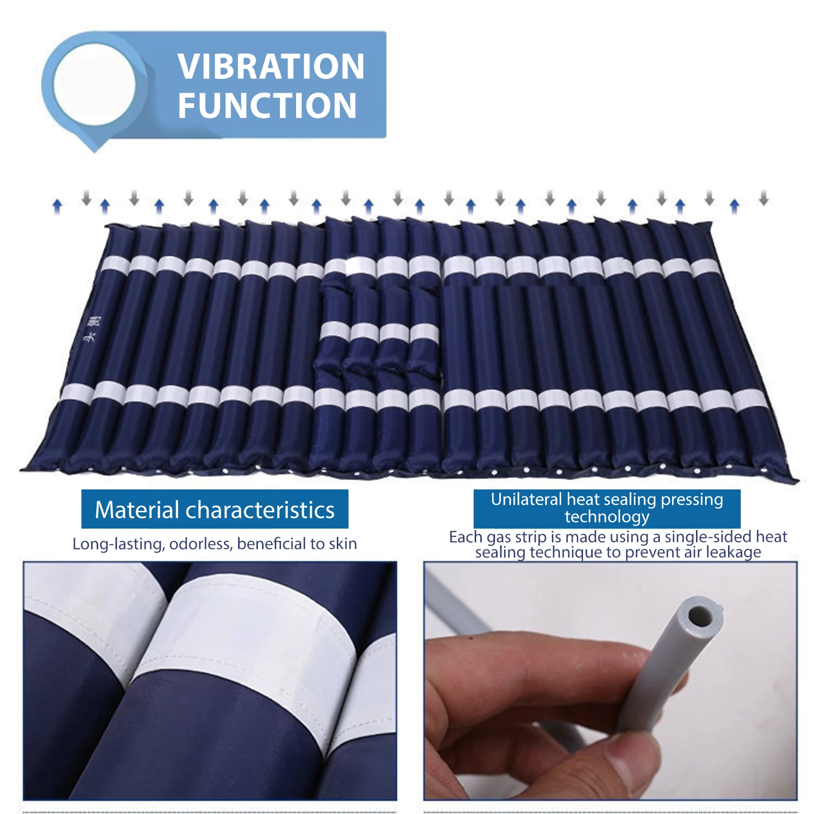 Coprimaterasso alternativo a pressione d'aria, coprimaterasso con soluzione per la prevenzione dei dolori del letto con pompa a 6 impostazioni, imbottitura impermeabile