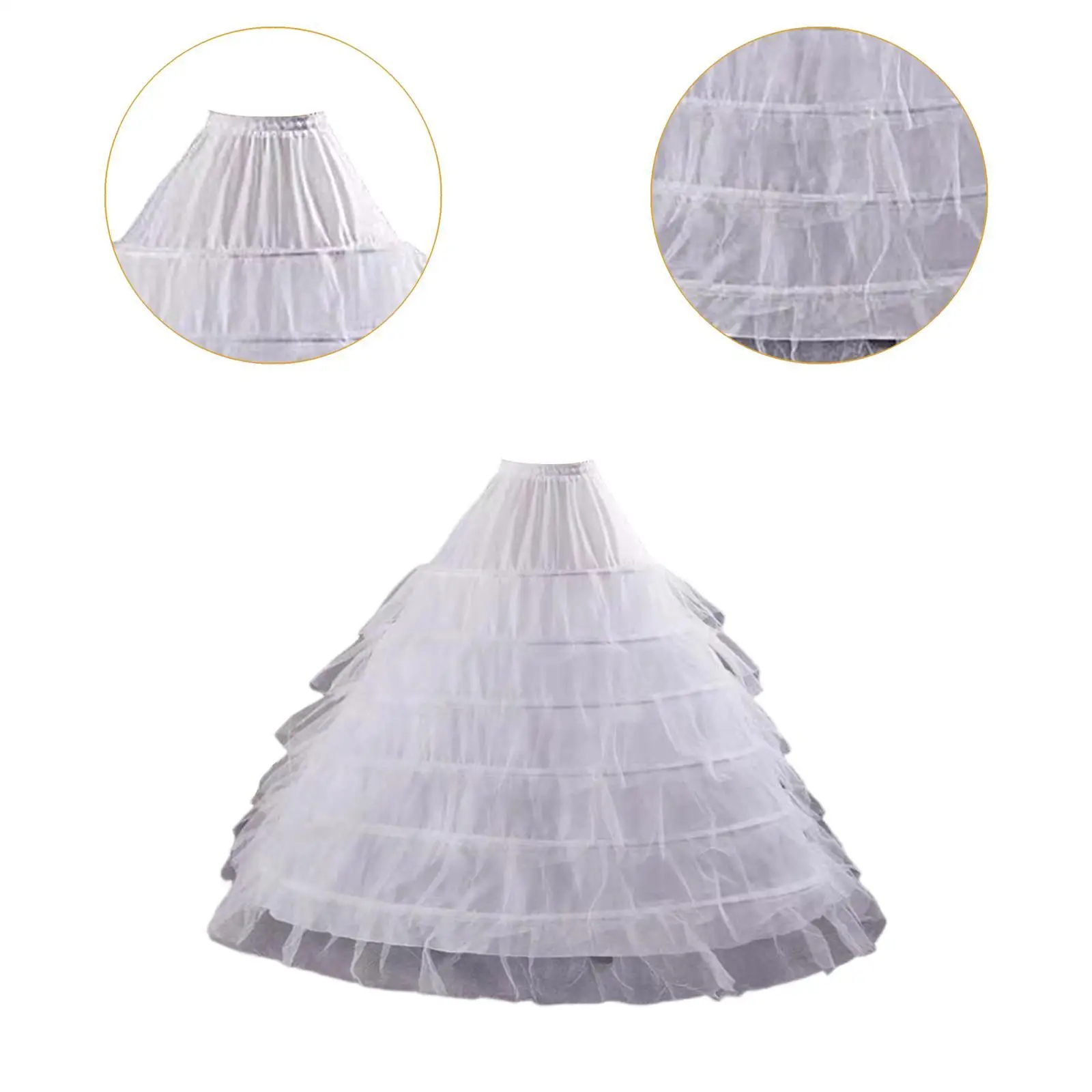 Costume Tutu Tulle Skirt Adjustable Hoop Petticoat for Prom Dress Bridal Wedding and Party Outfit