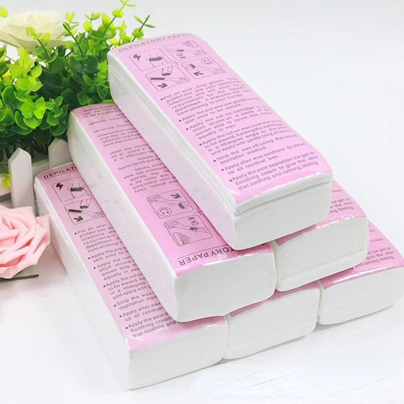 

100Pcs Professional Hair Removal Waxing Strips Non-woven Fabric Waxing Papers Depilatory Beauty Tool for Leg Hairs Removal