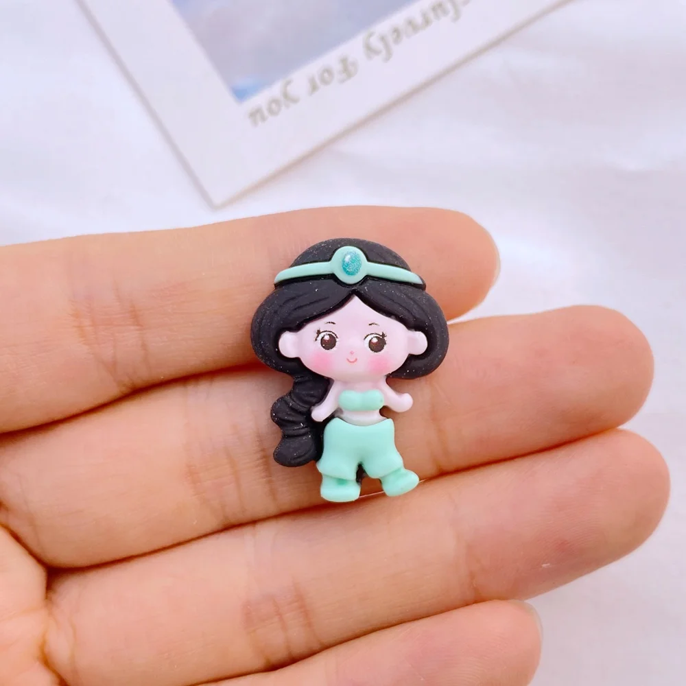 10Pcs New Cute Mini Resin Little Cartoon Girl Princess Series Flatback Ornament Jewelry Making Manicure Hairwear Accessories