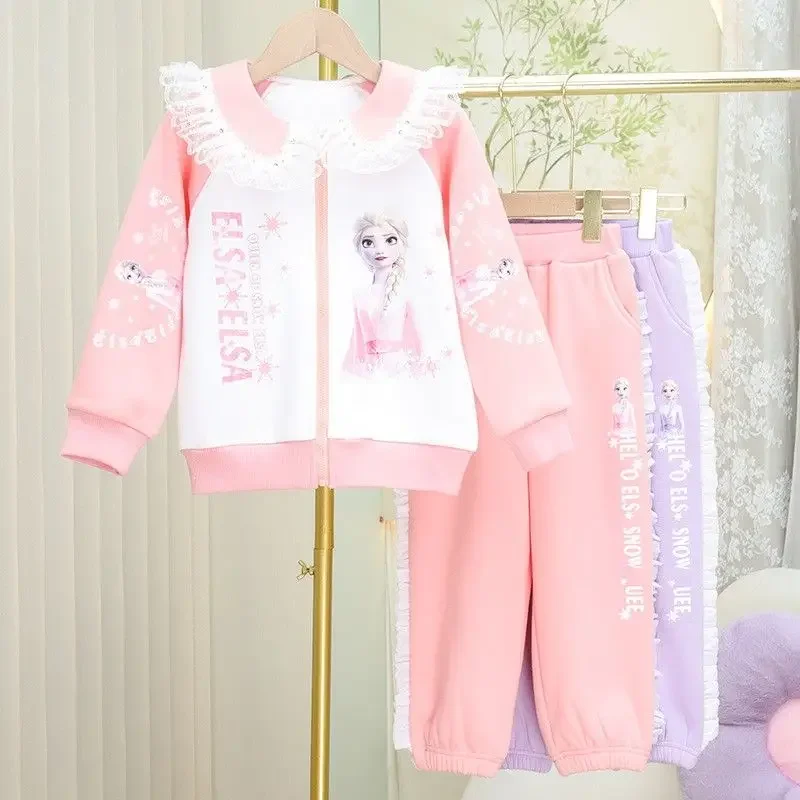 My Melody Anime Kawaii Sanrio Ins conjunto de Abrigo con capucha grueso y pantalones, lindo Cinnamoroll, ropa de dos piezas, regalos para niños, primavera y otoño