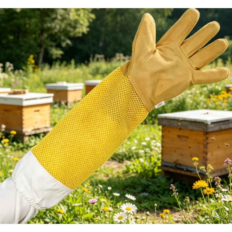 

Sheepskin windproof gloves, professional protective covers for beekeepers, ventilated gloves, and beehive tools for prevention