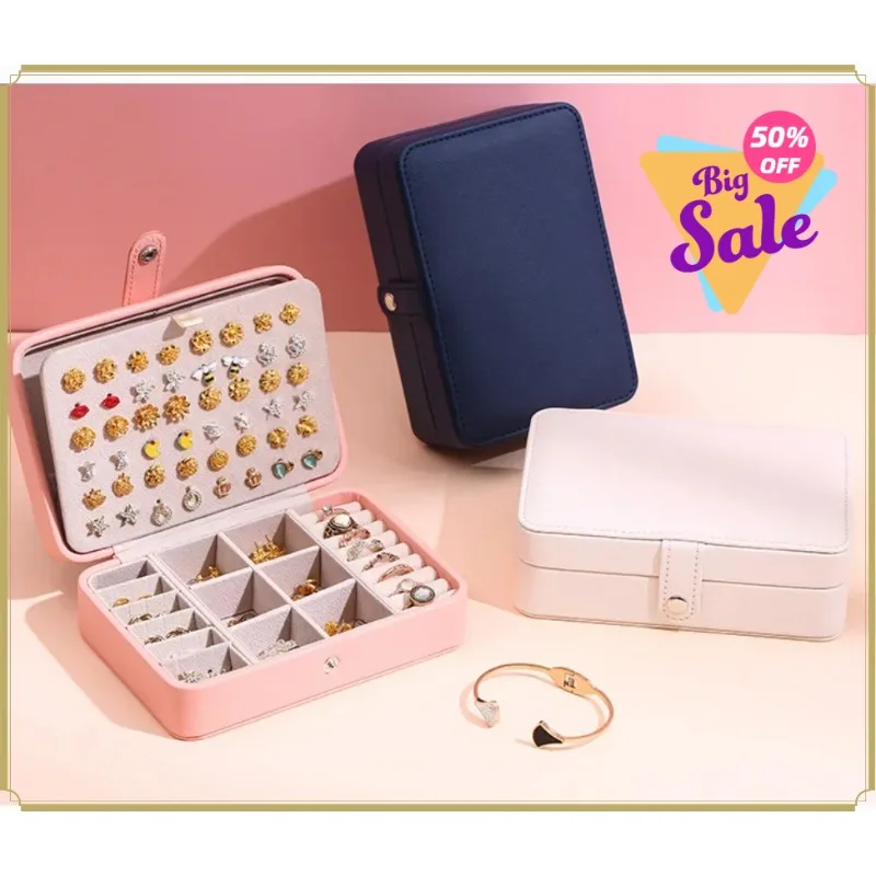 

2026 New Jewelry Boxes Leather Jewelry Box Organizer Jewelry Display and Packaging Ring Box Suitable for Earrings and Rings