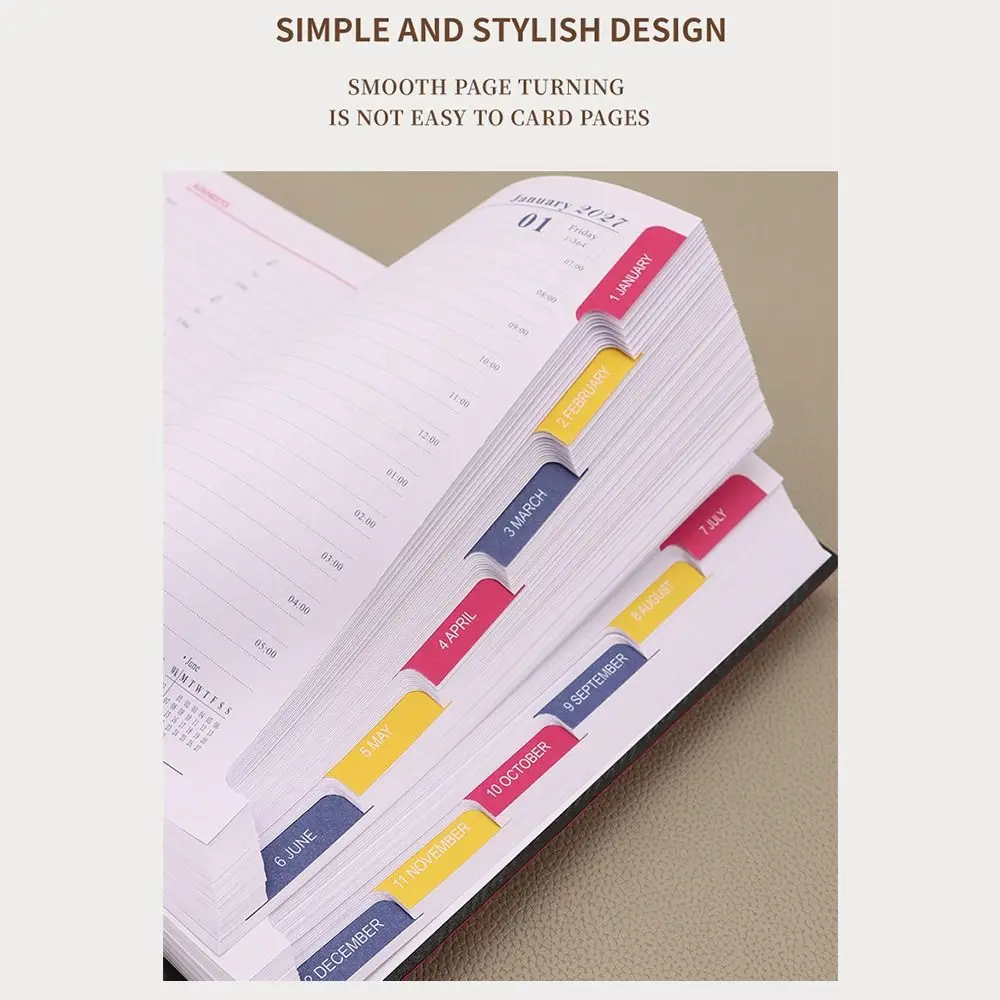 Portable A5 2027 Planner English with Monthly&Weekly Plan Pages Schedule Notebook Efficiency English Planner School Office