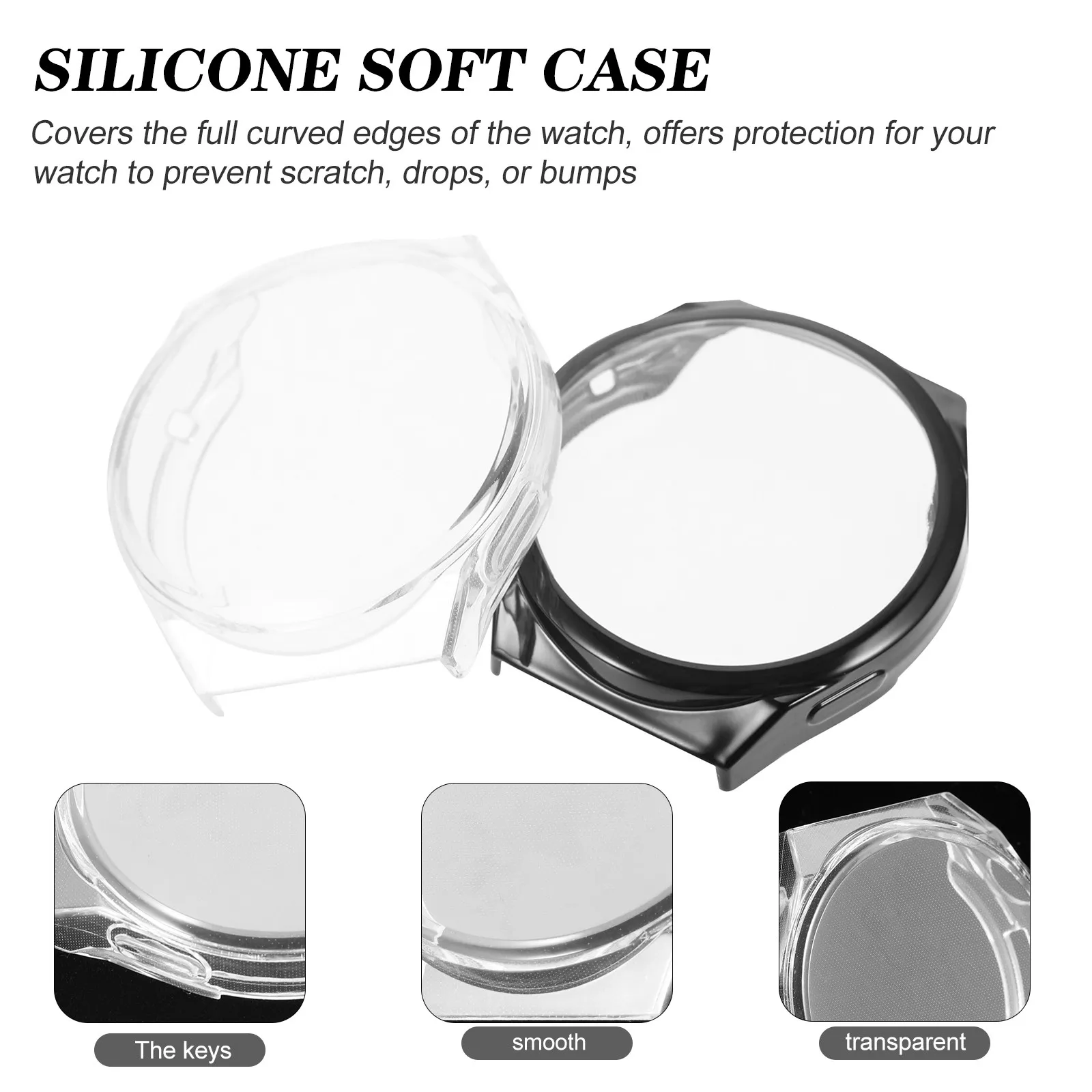 2Pcs Electroplated Tpu Watch Protective Case Scratch-Resistant Anti-Shock Cover Delicate Screen Guard for 3 Pro