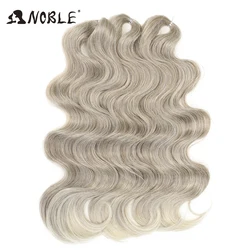 Cabelo nobre macio onda do corpo crochê cabelo 24 Polegada 3 pçs tranças de cabelo sintético rabo de cavalo cabelo falso ondulado ombre loira extensões de cabelo