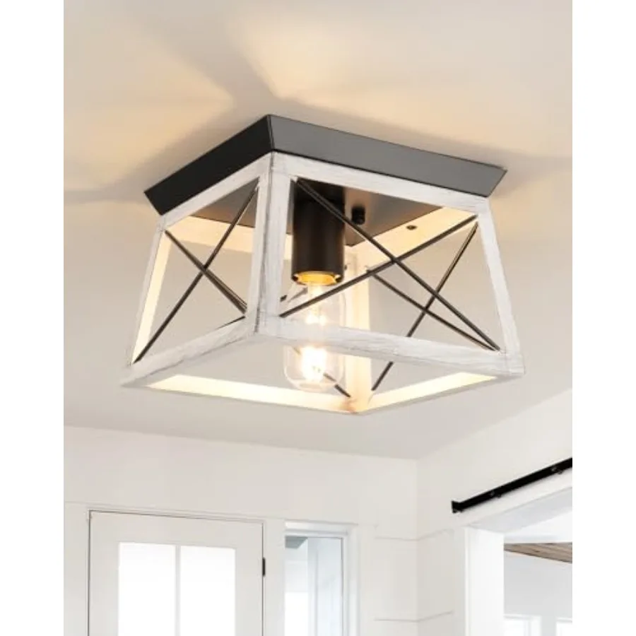 

Farmhouse Ceiling Light Fixtures Flush Mount Ceiling Light 1-Light Industrial Kitchen Ceiling Lights Rustic Flush Mount Ceiling