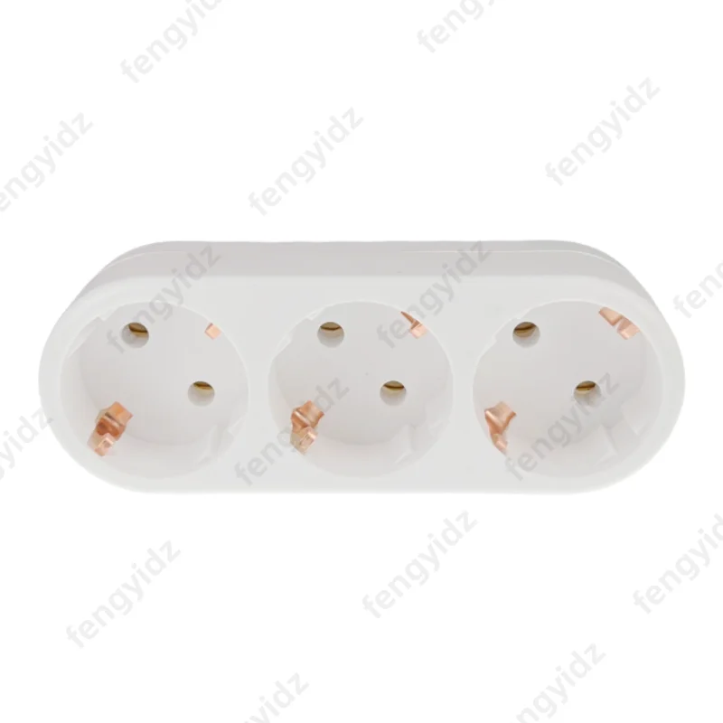 الاتحاد الأوروبي مقبس كهربائي 3 منافذ الأوروبي القياسية محول توسيع مقبس الطاقة 2Pin التوصيل تمديد محول التيار المتردد محول