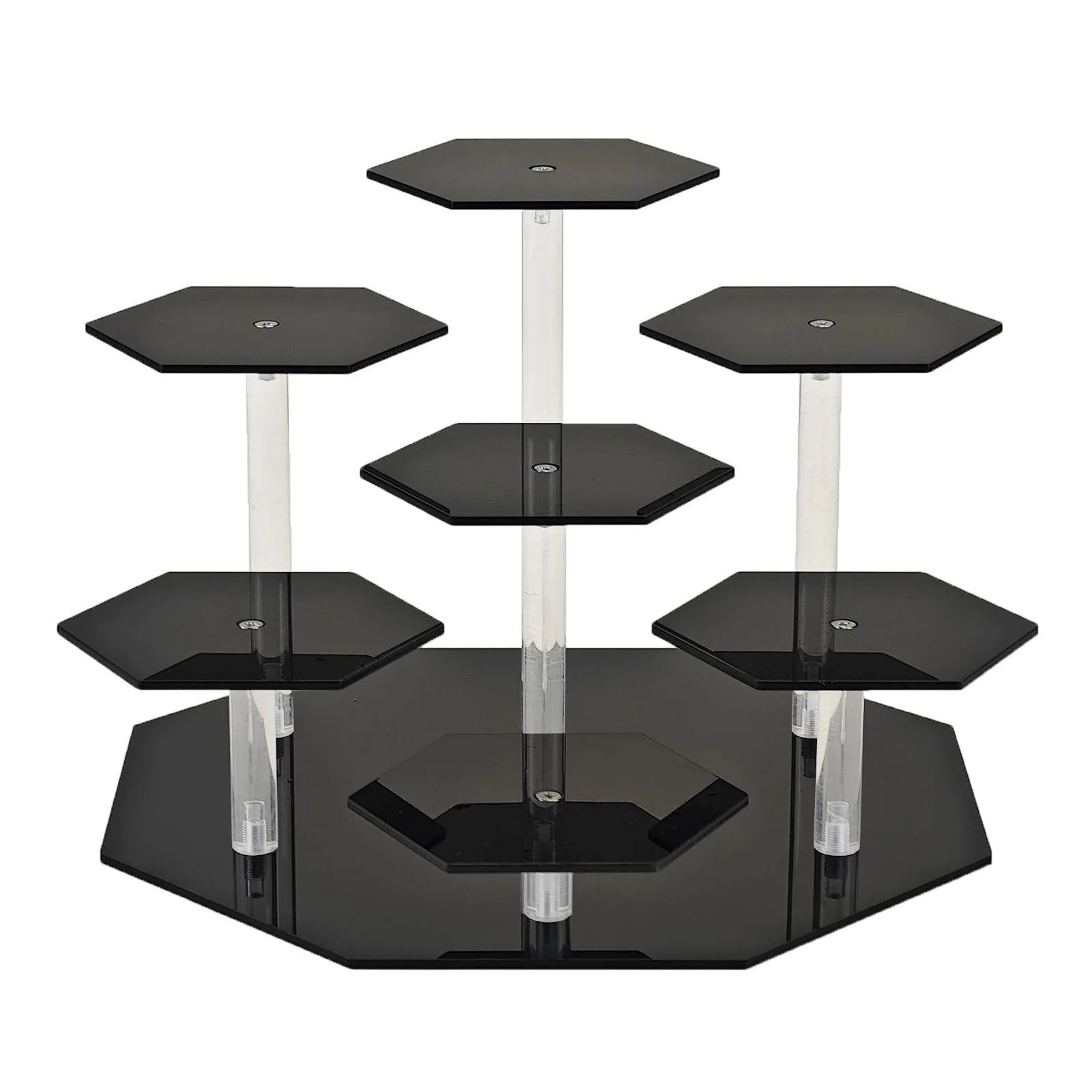 Clear Acrylic Hexagonal Display Rack Storage Stand For Doll Figures Jewelry Cosmetics Headset Collectibles Cupcake Dessert