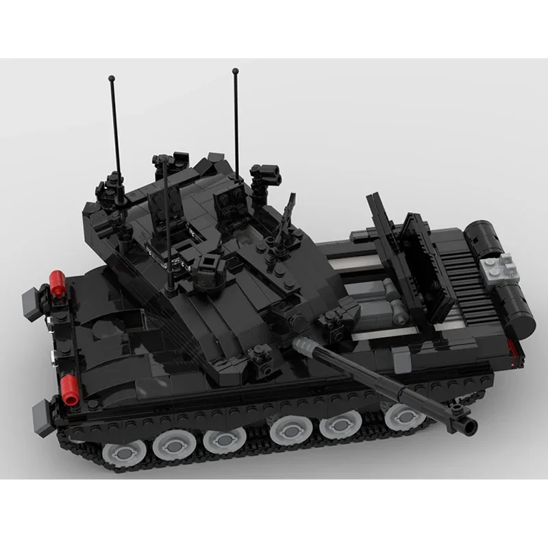 Detallado Reino Unido negro noche variante Challenger 2 bloques de tanque moderno ejército británico bloques de tanque de batalla principal moc militar