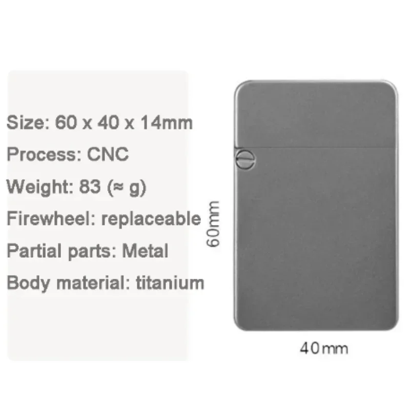Minimalistisch Mat Titanium Kerosine Aansteker Absorptiewiel Brandstofaansteker Cnc Uitgehold Pantserstijl Collectief Geschenk