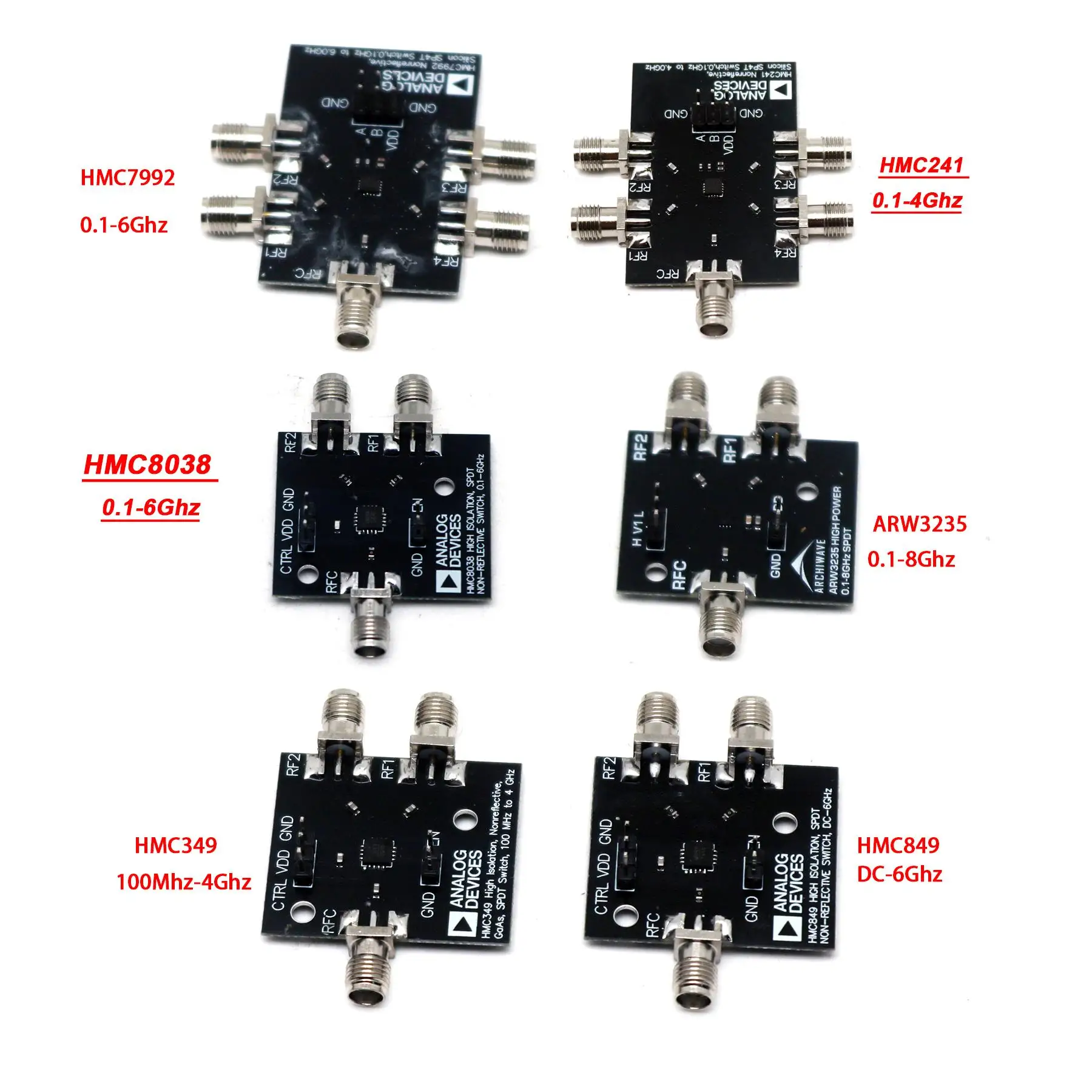 SPDT SP4T RF Switch HMC349 HMC849 HMC8038 ARW3235 HMC241 HMC7992 F/ Ham Radio Amplifier TEST Protection & Antenna Band Switching