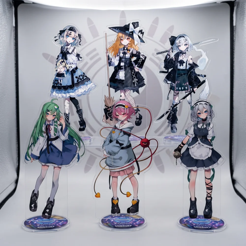 15cm Acrylic Keychain Stand Anime Touhou Project x BOOKOFF Collab Remilia Sakuya Sanae Desktop Decor Collectible Fans Gift