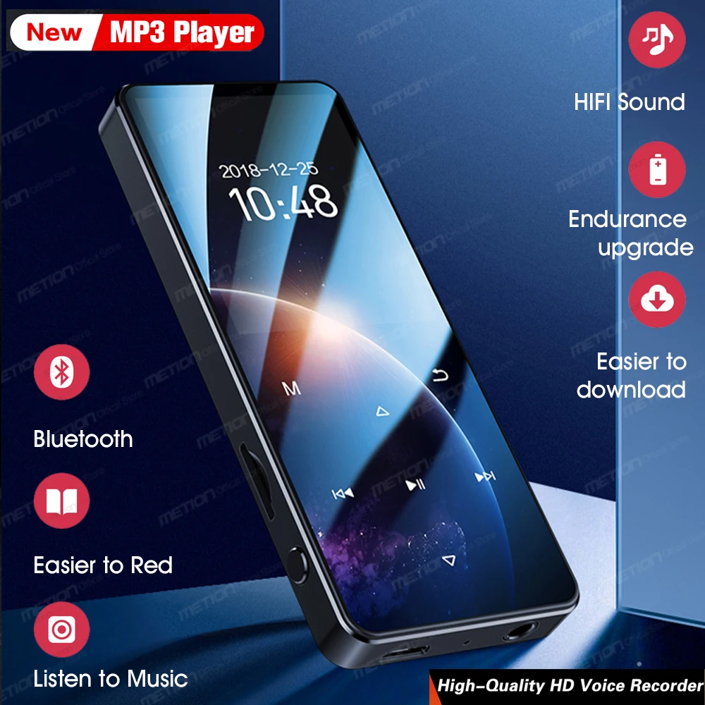 

HiFi Portable Bluetooth Lossless MP4 MP3 Music Player Audio Walkman With FM E-book Recorder Video Built-in