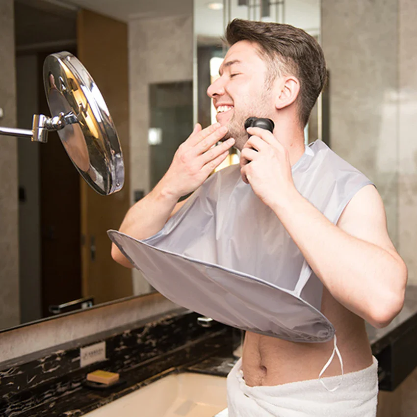Men Beard Shaving ApronWaterproof 3D Shave Sheet Folding Facial Hair Catcher Beard Trimming Apron Grooming Cloth Gift For Man